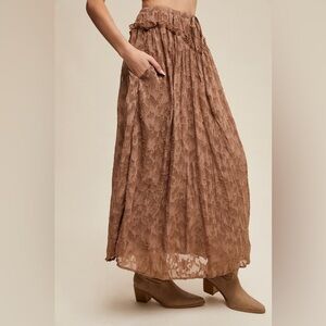 #128 New! Boho Maxi Skirt with Lining